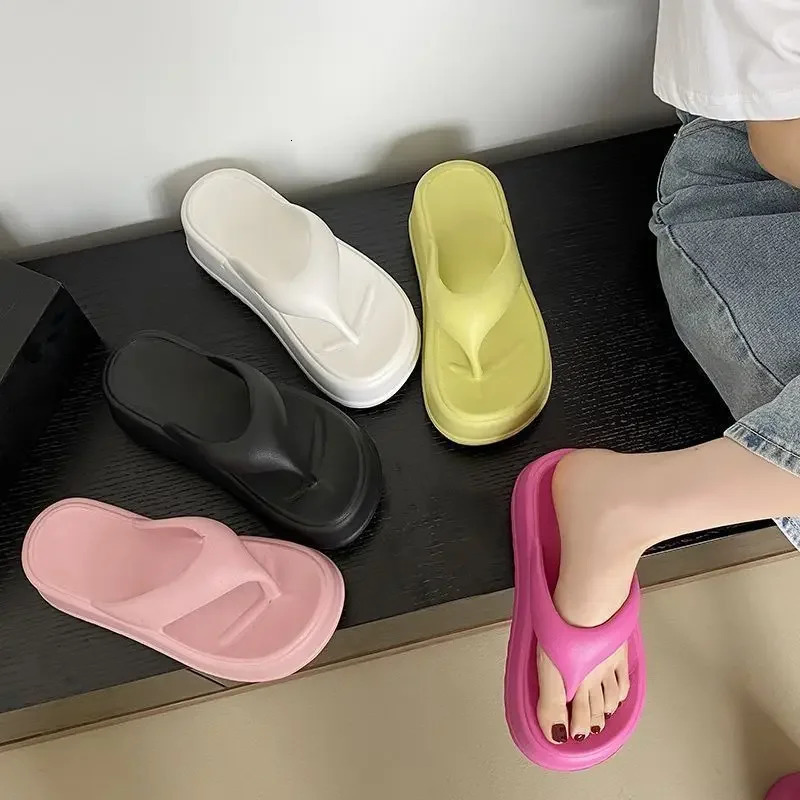 Womens Flip Flops Summer In Platform Slippers EVA Casual Beach Slides Woman Comfort Female Flipflop Heeled Sandals 240615