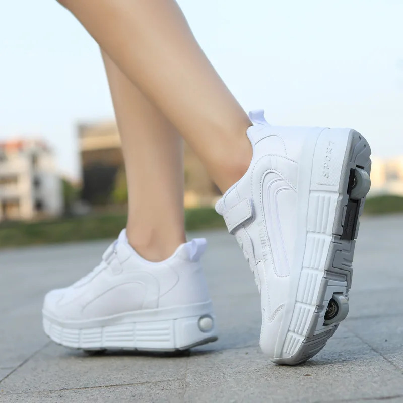 s Roller Sneaker Outdoor Indoor Skating Shoes Detachable s Skates Breathable Blade Flying Shoes Gear White 32 240615