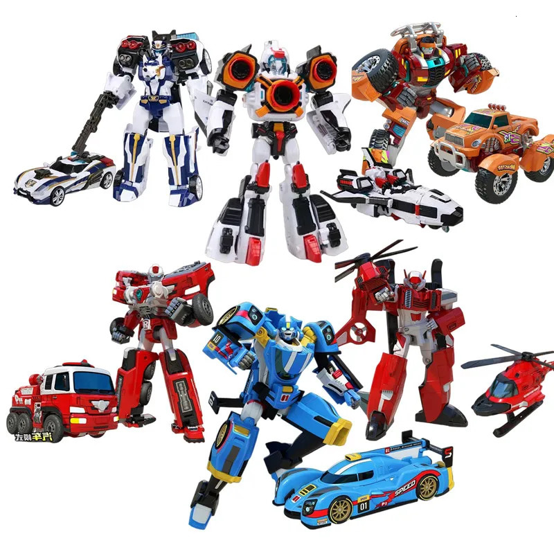Tobot Brothers Anime Transformation Car to Robot Toy Korea Cartoon Large Vehicle Deformation Tank Toys Gift 240603