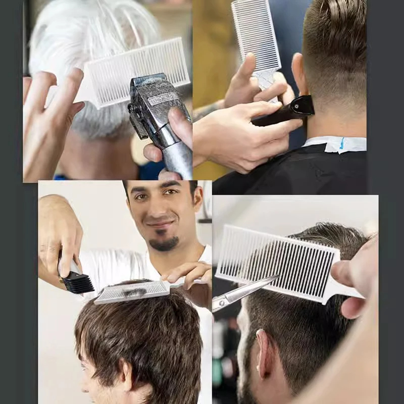 2PCS Kit Upgrade Barber Flat Top Hair Cut Combs Men's Arc Design Curved Positioning Hair Clipper Combs Salon Hairdresser Tools