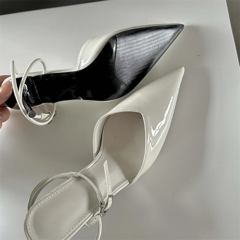 Eilyken Fashion Pointed Toe Pumps Woman Sandals Elegant Buckle Strap Thin Low Heels Slingbacks Wedding Spring Female Mules Shoes 240615