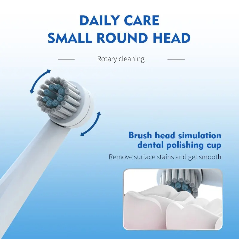 Adult Round Head 3D Acoustic Rotary Electric Toothbrush Sensitive Cleaning Wireless Seat Charge