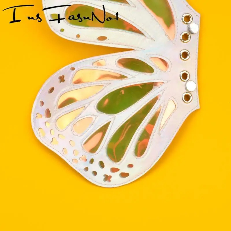 Transparent PVC butterfly wing shoe decoration silver fantasy sweet shoe wing fashion trend decoration 240615