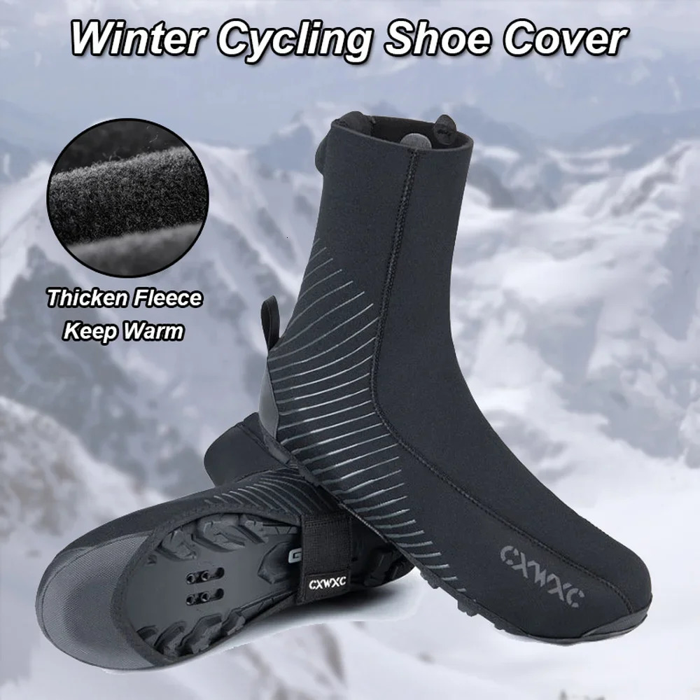Bicycle shoe covers winter windproof and waterproof shoe covers mountain bike road bike anti slip shoe covers 240614