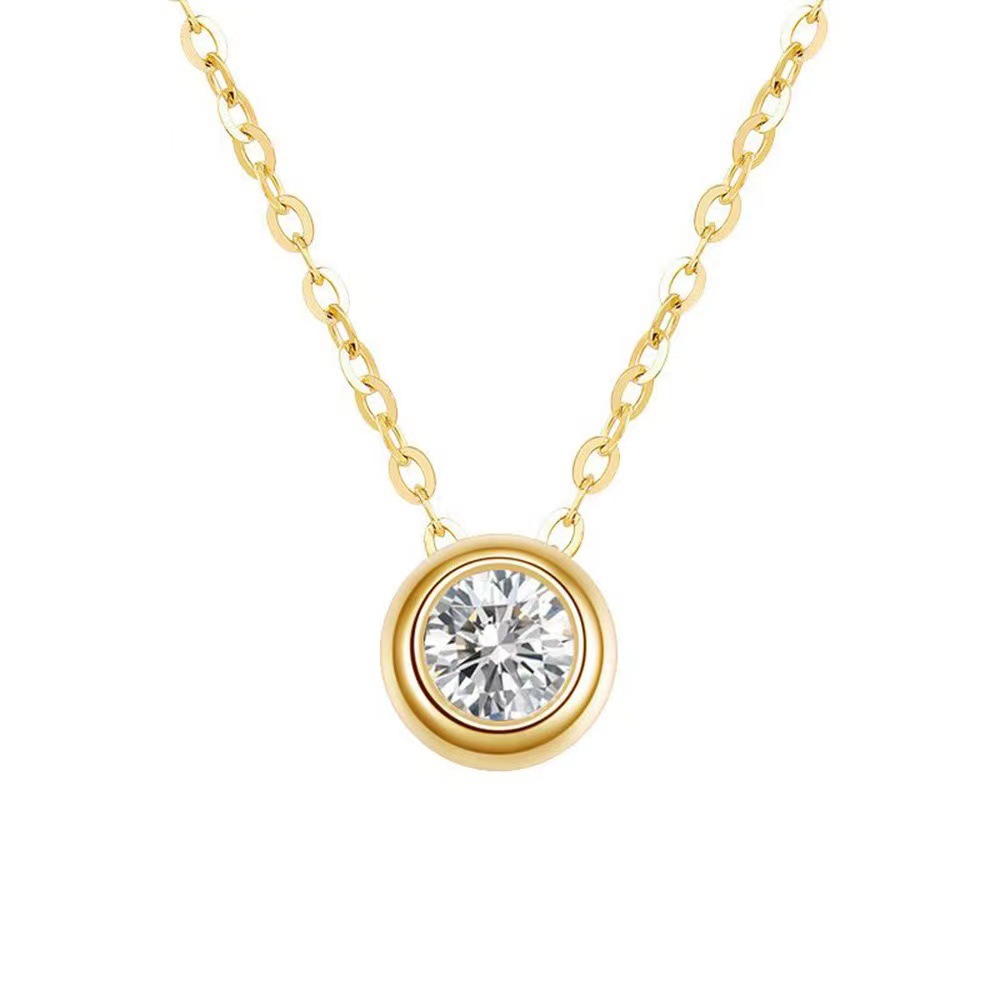 AU750 Real Gold Moissanite Dia Necklace Fine Jewelry For Woman Wedding Proposal Gift Present