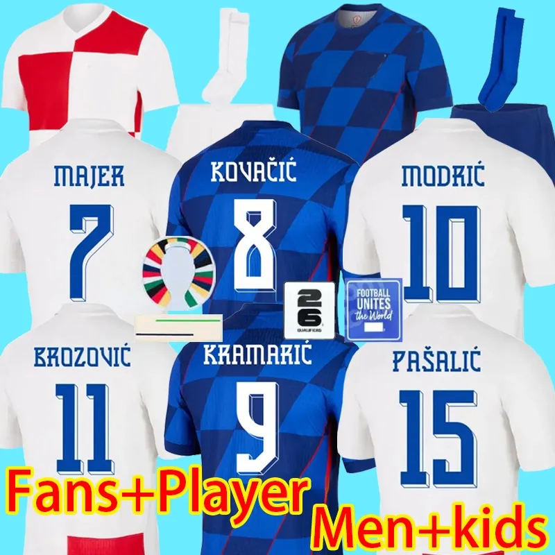 S-4XL 2024 Croatia national team Soccer Jerseys 24 25 MODRIC MAJER Croatie Jerseys GVARDIOL KOVACIC SUKER Retro Croacia Home And away Men Kids Kits Football Shirts