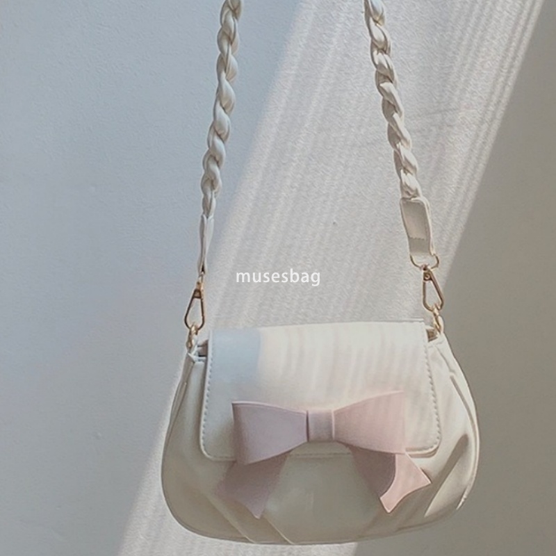 High quality and high-end handbag for women new trendy spring and summer bow cloud pleated crossbody bag gentle and versatile one shoulder bag