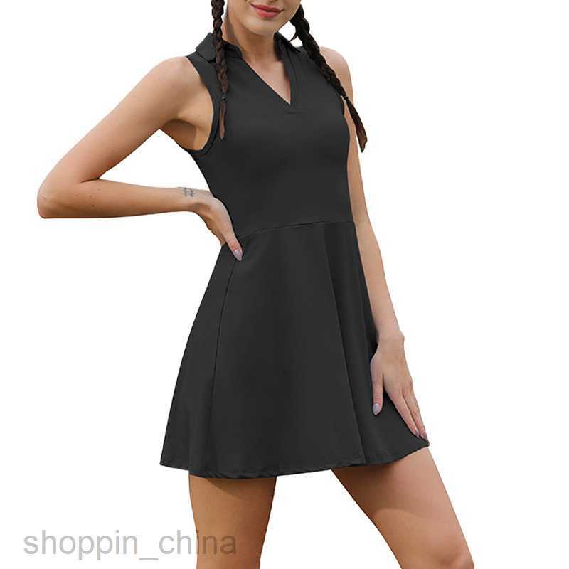 Basic Casual Women Dresses Tennis dress Yoga Fitness brocade naked feeling breathable proof leisure Golf skirt two-piece suit