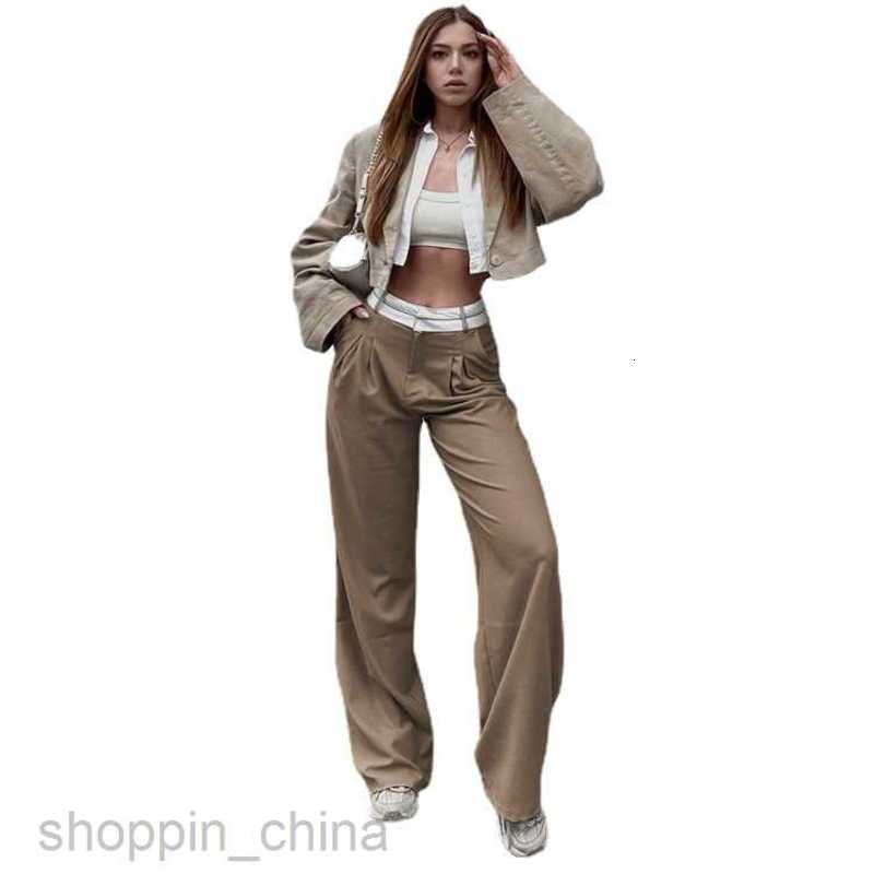 Women's Pants Capris Autumn New Solid Color Fashion Slim Casual Pants Popular Design Trailing Suit Pants
