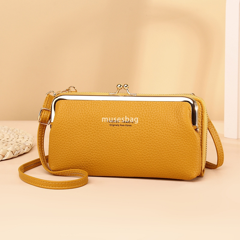 Designer Women's High Quality Atmosphere Large Capacity Bag Mobile Phone Bag Diagonal Cross Multi functional PU Evening Bag Fashionable Litchi Pa