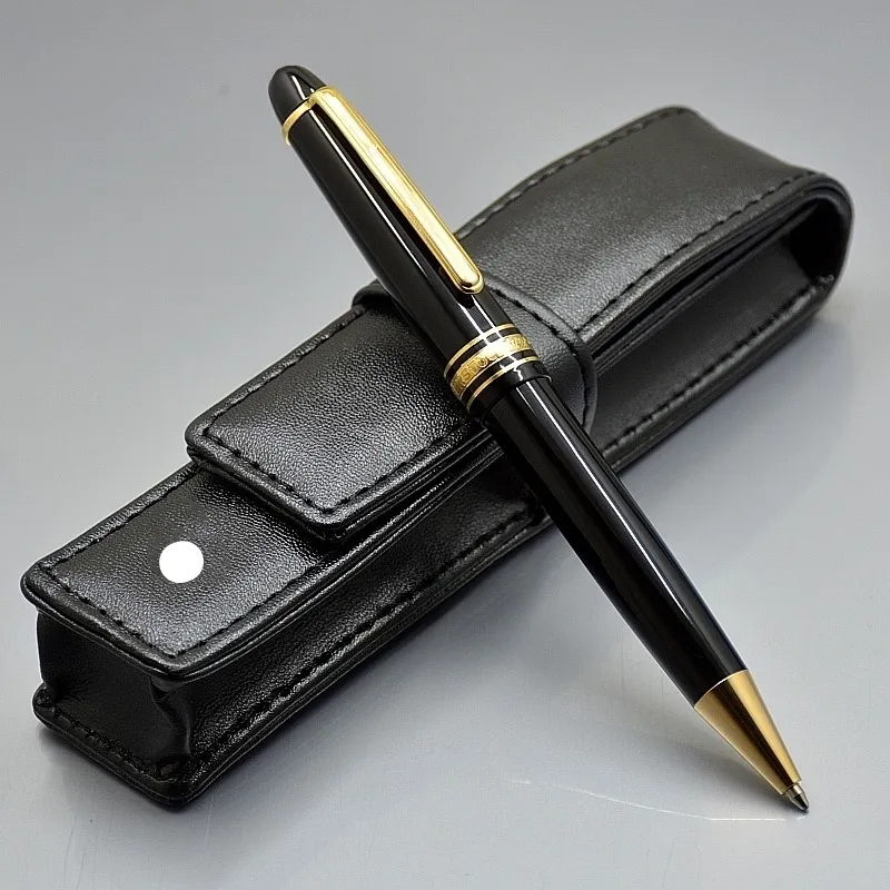 wholesale high quality Black resin 163 Roller ball pen / Ballpoint pen / Fountain pen school office stationery business Write ball pens Optional pen bag