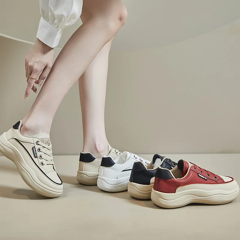 2024 Womens Sports Shoes Casual Shoes Female Student Sports Jogging Shoes Thick Sole Shoes Zapatos Para Mujeres Platform Autumn 240617