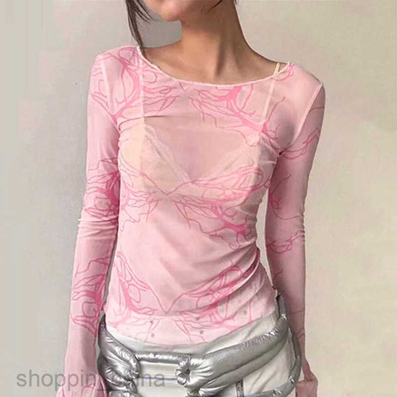 Women's T Shirt New Round Neck Sexy Slim Casual Long sleeved T-shirt Women's Top PG2658 tees