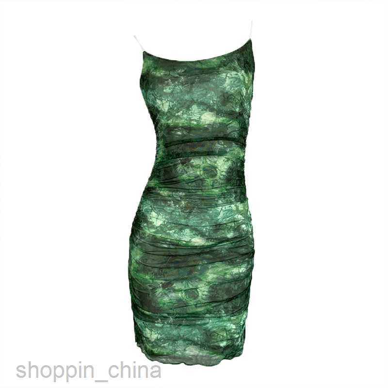 Basic Casual Women Dresses Summer New Sexy Hanging Strap Print Wrap Hip Mini Dress Women's Dress PG2764