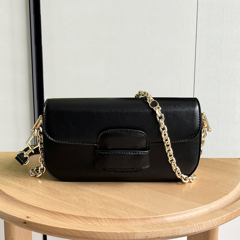 Horsebit 1955 women designer bags baguette bag saddle shoulder Bags genuine leather rectangle long version crossbody Bag with chain two straps lady fashion purses
