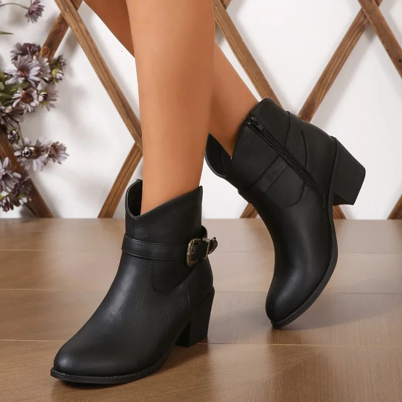 selling autumn solid color ankle boots in size casual shoes for women casual shoes for women Botas Mujer boots 240615
