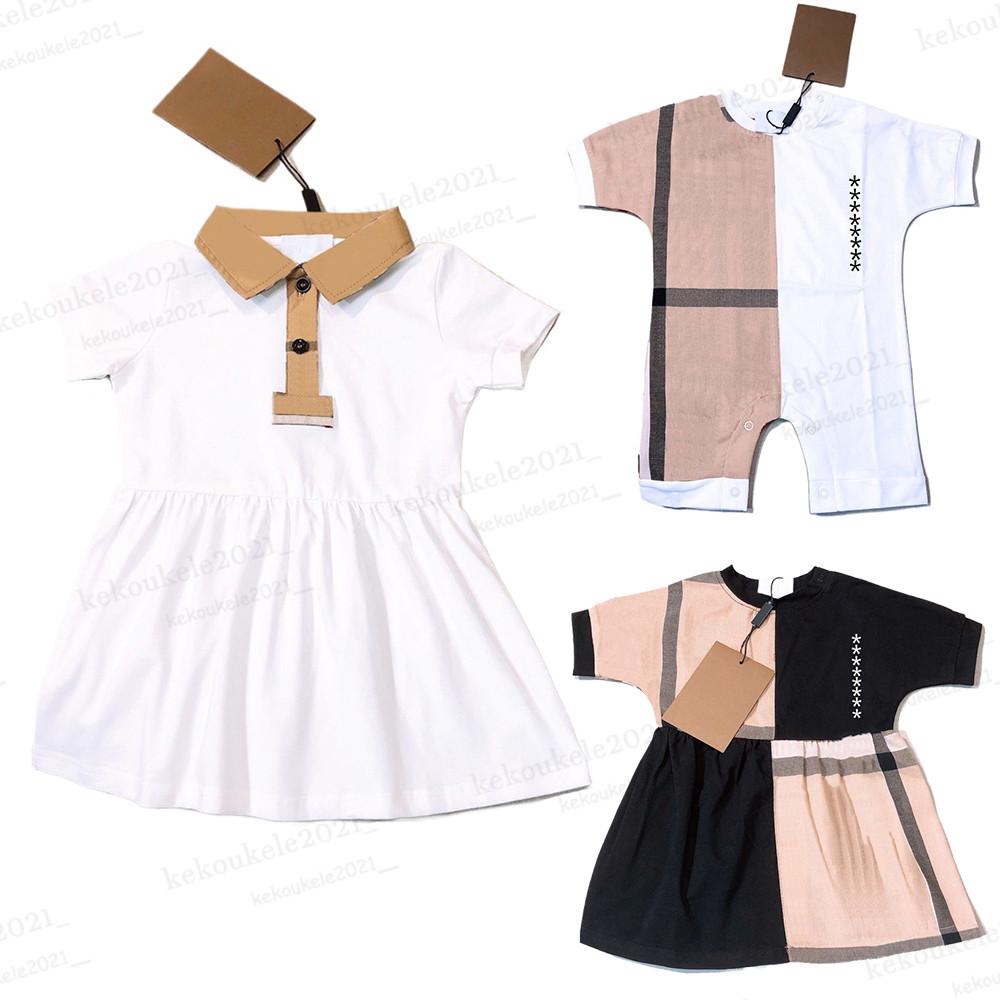 Summer Baby Girls' Dresses and Rompers 100% Cotton Short Sleeve Dress Children's Infant Boys Rompers Kids Clothing