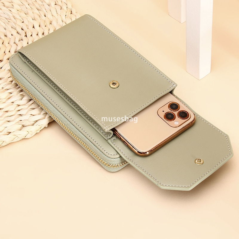 High quality women's designer temperament wallet, PU leather long mobile phone bag fashionable casual practical multi-functional diagonal cross t