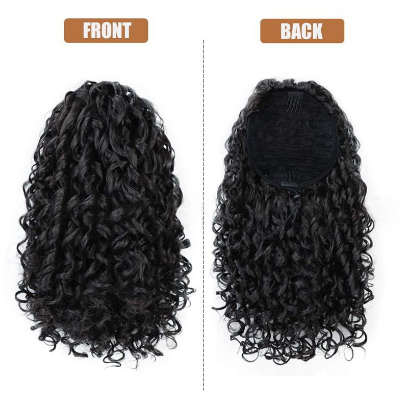 Synthetic Hair Ponytails Curly High Temperature Fiber 1B/30 1B/27 Blonde Color 14inch Ponytail 1B/Grey