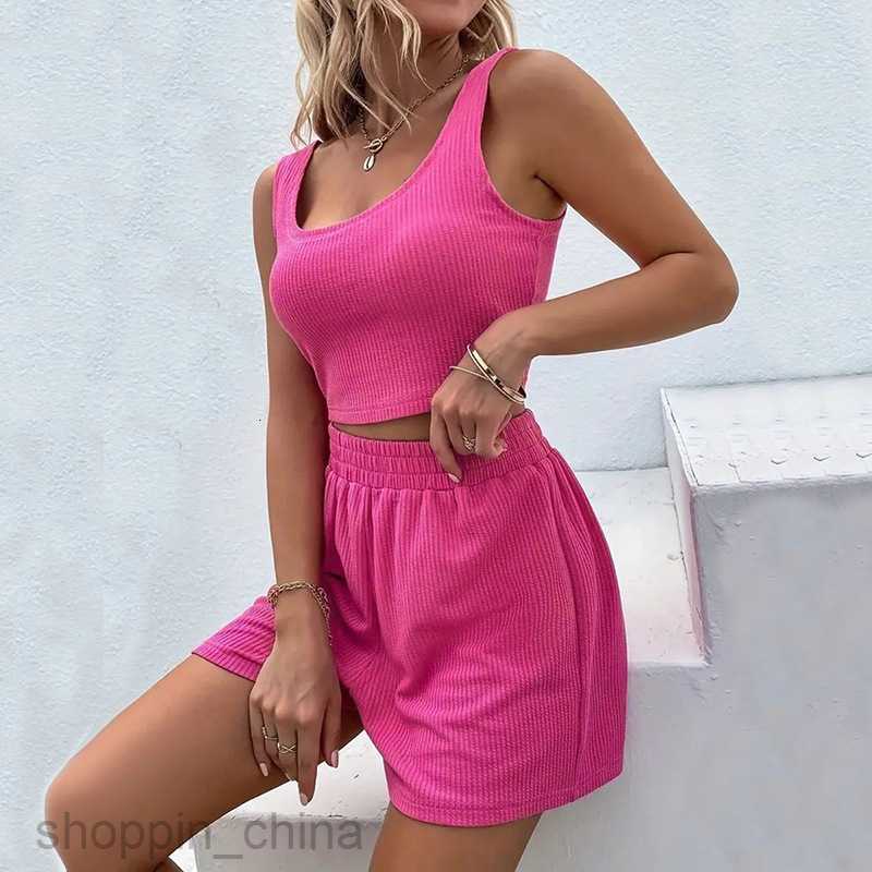 Women's Tracksuits New sexy open navel suspender small vest backless shorts two-piece summer set PG2907 Sets