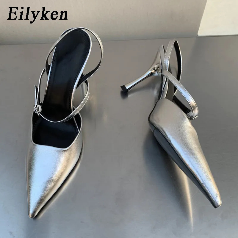 Eilyken 2024 Spring Women Slingback Shoes Fashion Shallow Buckle Strap Elegant Snadal Low Thin Heels Dress Pumps Zapatos 240615