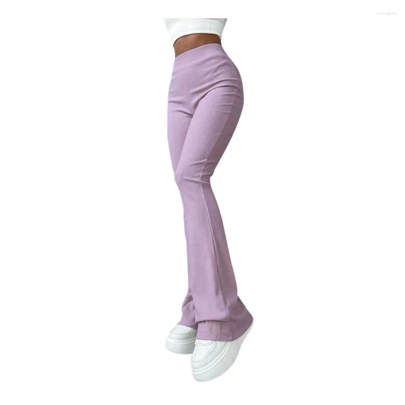 Women's Pants Women High Elastic Waist Stretchy Thread Slim Fit Flared Hem Soft Warm Yoga Sports Trousers Fall Winter Sweatpants