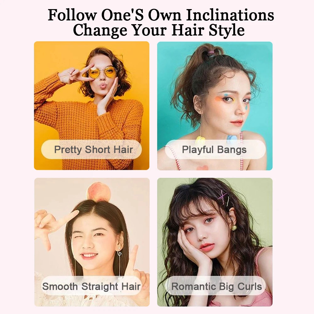 Multicolor Splint Mini Hair Straightener No Damage Ceramic Plate Straight Volume Dual-Purpose Bangs Curling Iron With Hair Comb