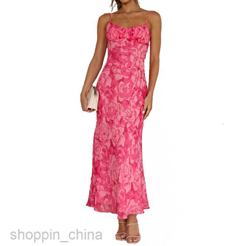 Basic Casual Women Dresses Sexy Bohemian style luxury print strap long sleeveless dress PG2586