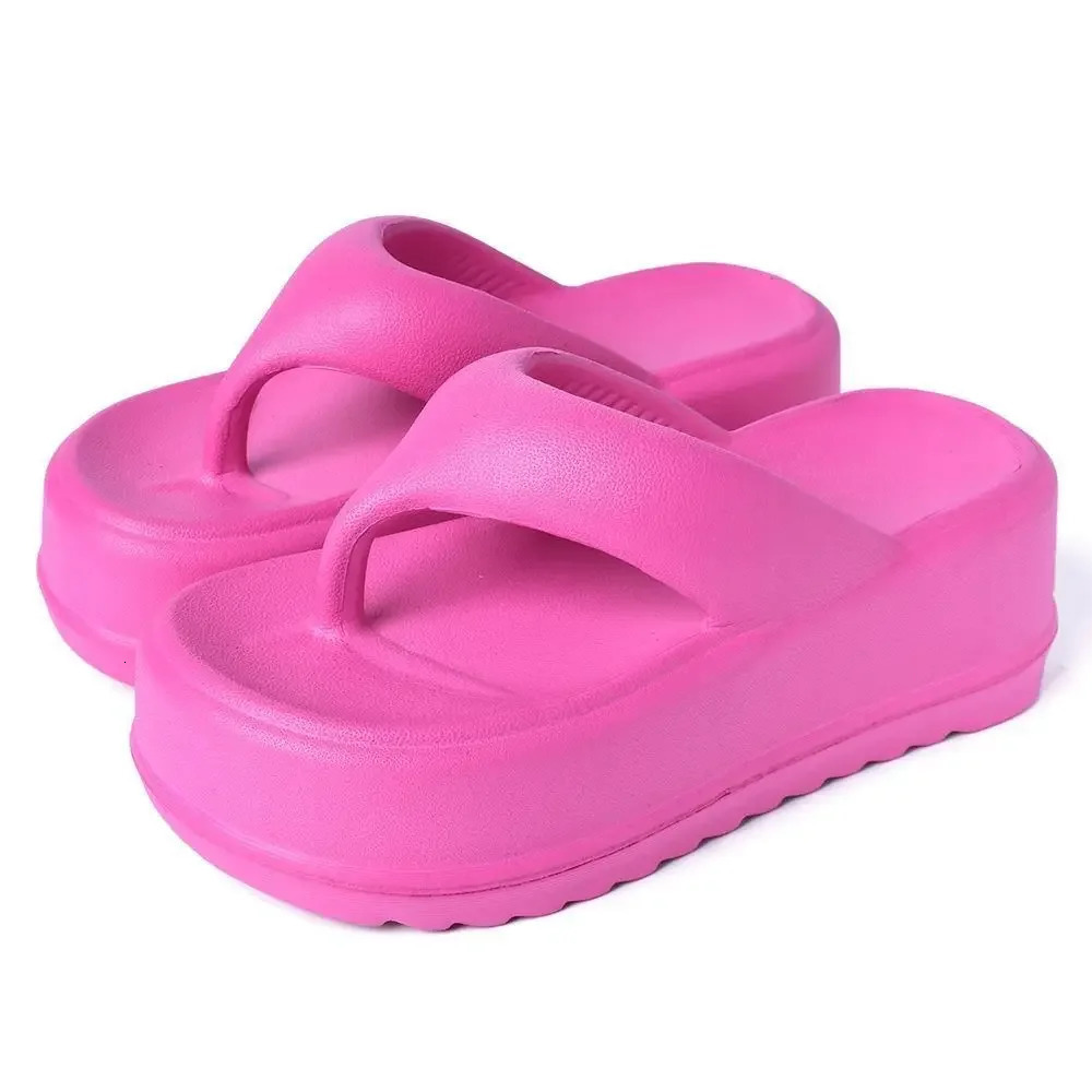 Womens Flip Flops Summer In Platform Slippers EVA Casual Beach Slides Woman Comfort Female Flipflop Heeled Sandals 240615