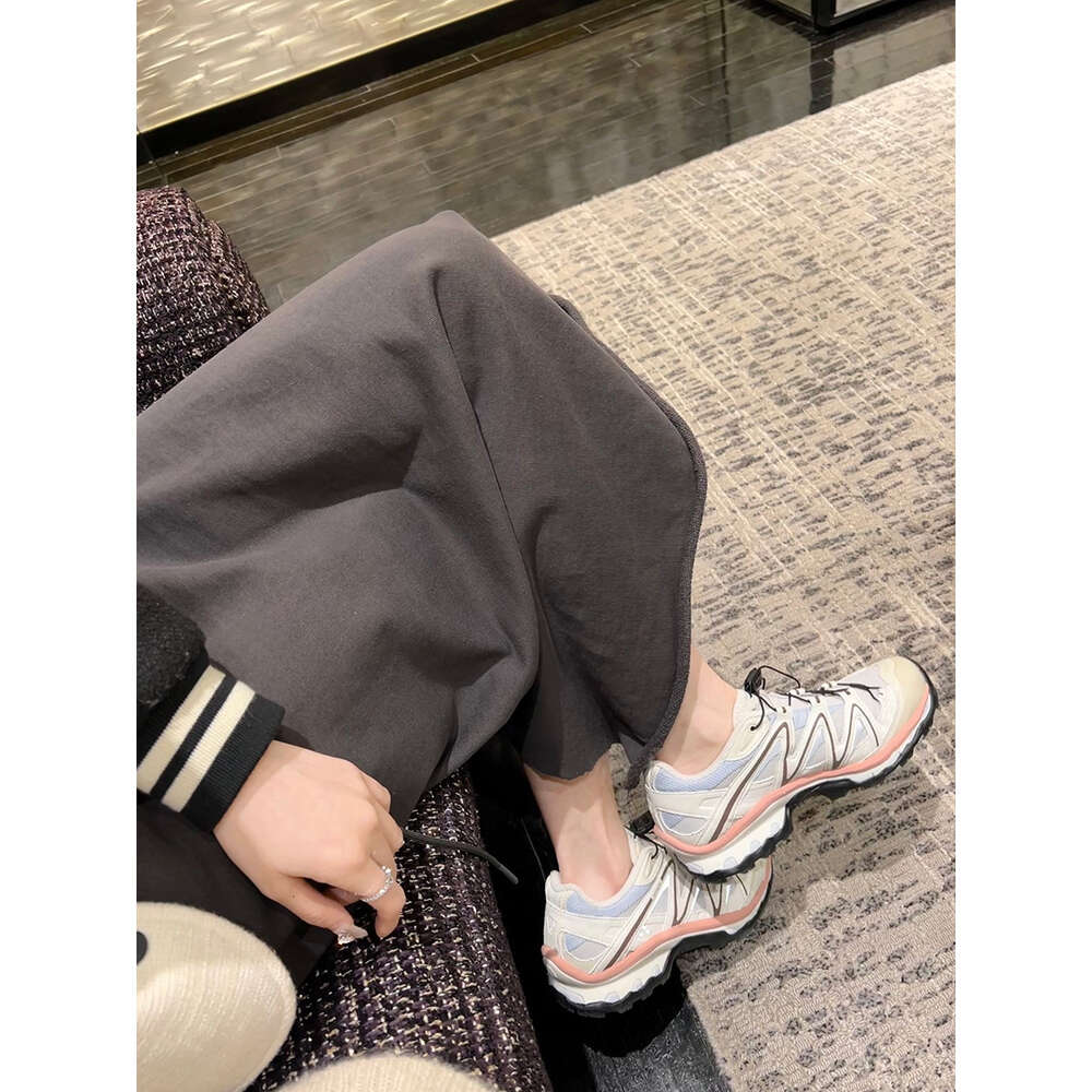 ddmynov Thick soled casual sports for women in spring 2023, new versatile round toe color blocking dad shoes, mesh breathable running shoes