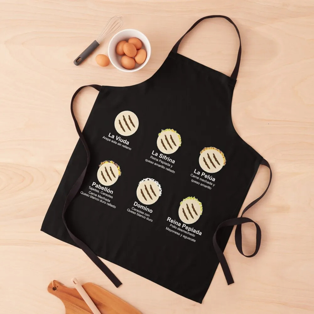Varieties of Venezuelan Arepas Apron Customizable Apron Woman Household Items Kitchen 240615