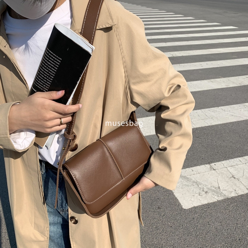New urban minimalist style tote bag with a lid, large capacity bag women's retro single shoulder crossbody bag women's bag high-end and styl