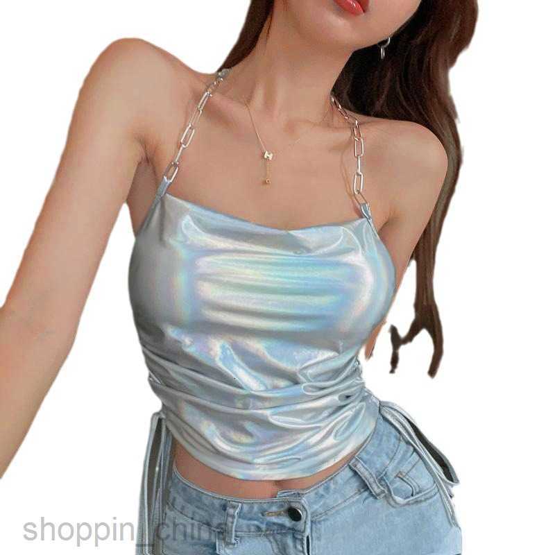 Women's T Shirt Summer Design Sense External Wear Laser Lace Slim Tank Top PG2852 tees