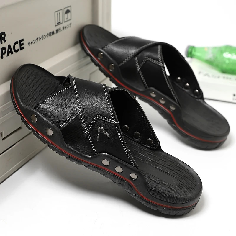 Anti slip casual flip mens summer outdoor slider ultra-fine plywood sandals breathable outdoor semi trailer mens beach apartment 240615