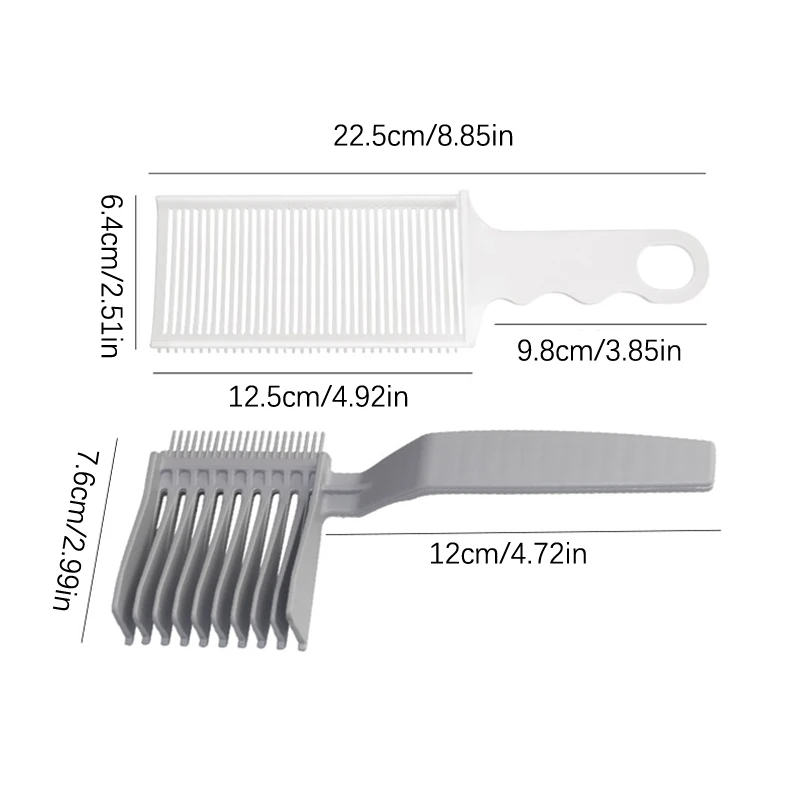 2PCS Kit Upgrade Barber Flat Top Hair Cut Combs Men's Arc Design Curved Positioning Hair Clipper Combs Salon Hairdresser Tools
