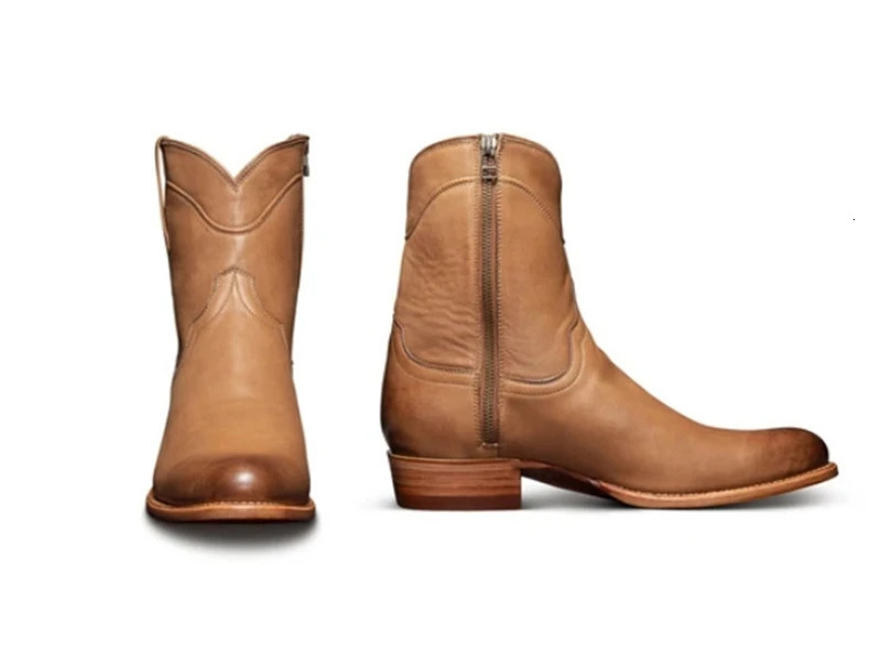 Pointed Embroided Retro Mens Boots Platform Ankle Boots Autumn Winter Combat Boots Mens Shoes Plus Size 38-48 240614