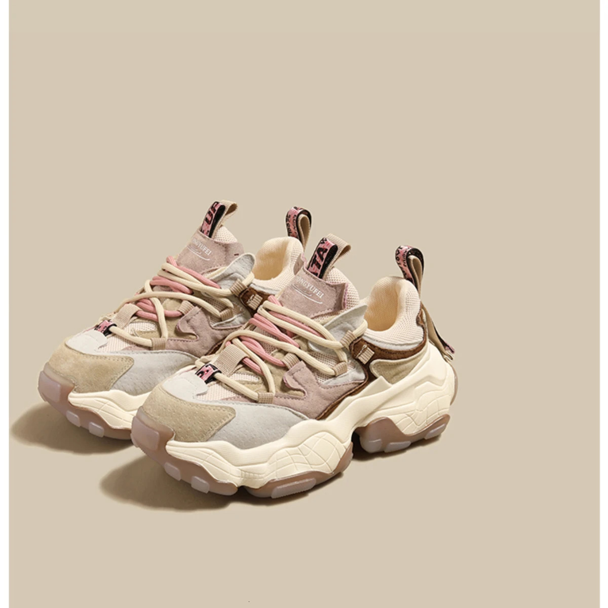 Fashionable womens soft sole lace up casual shoes thick sole running shoes comfortable non slip lightweight womens sports shoes 240614