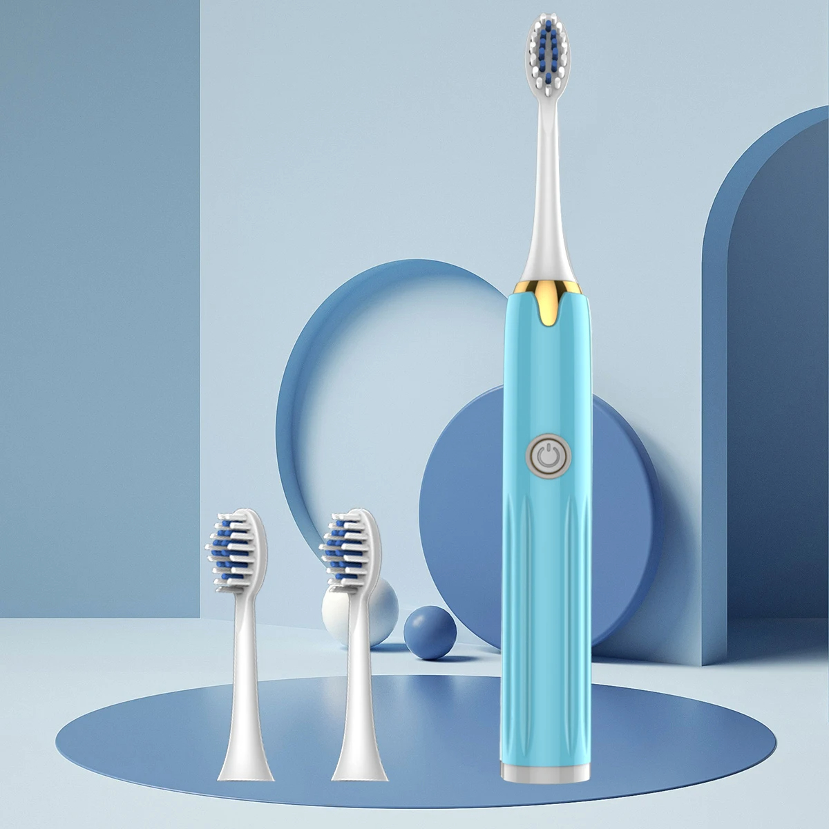 Adult electric toothbrush, soft bristles IPX7 waterproof, replaceable brush head send 3 brush head (without battery)