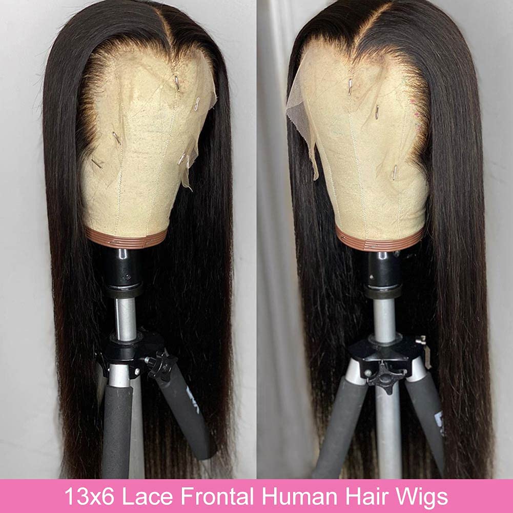 Straight Lace Front Wig Brazilian Virgin Human Hair 4x4 5x5 6x6 7x7 13x4 13x6 360 Full Lace Wigs for Women Natural Black Color Pre-Plucked Natural Hai