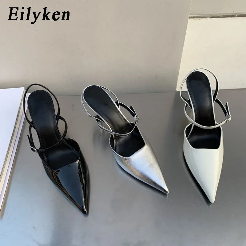 Eilyken 2024 Spring Women Slingback Shoes Fashion Shallow Buckle Strap Elegant Snadal Low Thin Heels Dress Pumps Zapatos 240615
