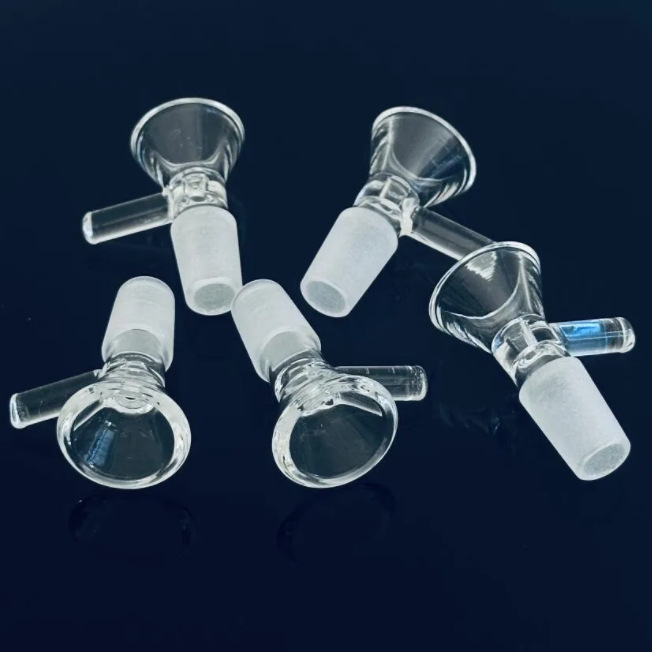 Qbsomk 14mm Male Glass Bowl Pieces Hookah of Funnel Joint Downstem Smoking Accessories Handle Pipe Bong