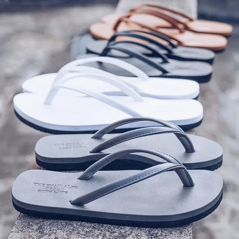 Mens slippers mens indoor shoes summer flip up shoes mens slippers summer letters grains outdoor lights casual beach shoes mens Y 240713