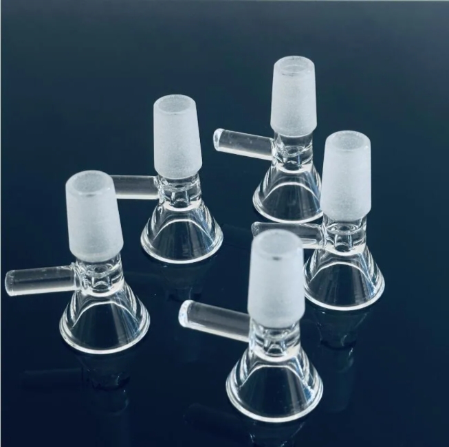 Qbsomk 14mm 18mm Male Glass Bowl Clear Color For Hookahs Bong With Handle Smoking Tool Slide Bowls Water Piece