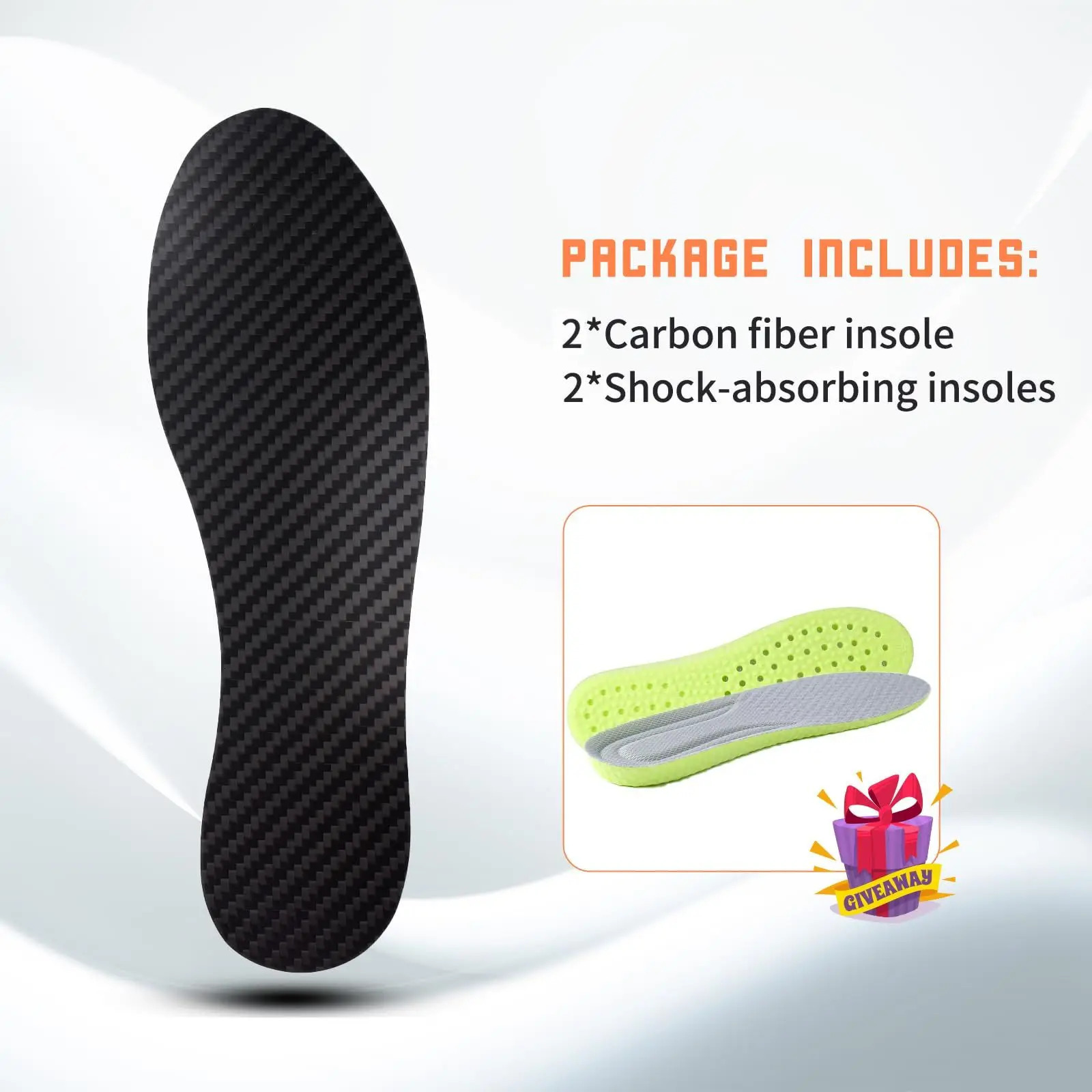 1 Pair Carbon Fiber Insole and Shock-absorbing Insole Foot Fractures Hallux Rigidus and Limitus Rigid Shoe Insert for Sports 240615