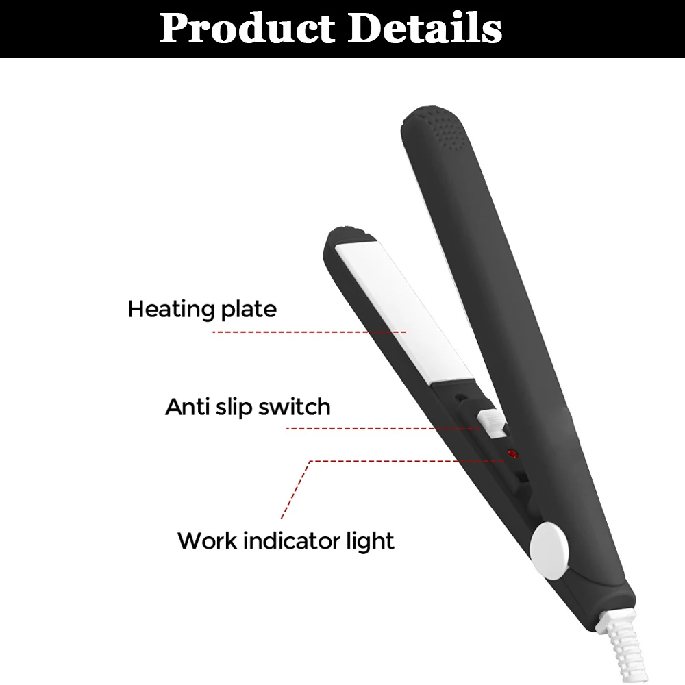 Mini Splint Flat Iron Hair Straightener Curling Wand Curly Ceramic Curler Straight Dual Purpose Hair Styling Tool WITE Hair Clip