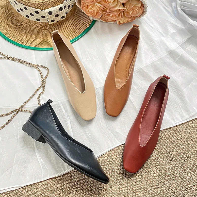 Woman Elegant Summer French Square Toe Green Mary Janes Cute Casual Flats Female Retro Shoes Low Heeled Soft Soled Flat Shoes 240614