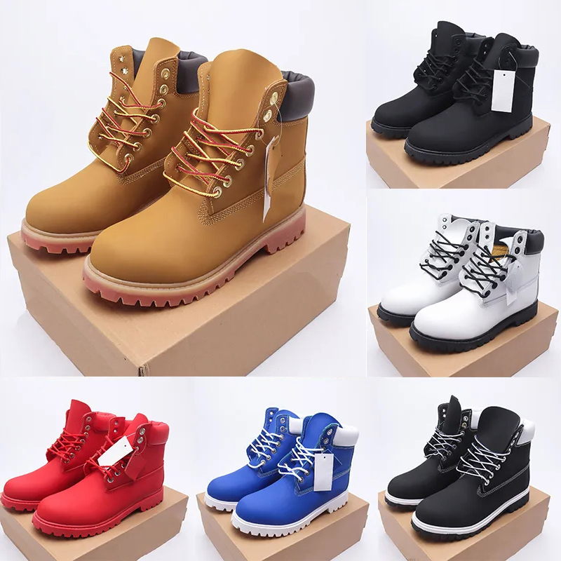 Designer Boots Mens Womens Martin Booties Classic 6 Inch Premium Waterproof Ankle Cowboy Sneakers Outdoor Sport Wheat Yellow Red Blue Black Hiking Motorcycle Shoes