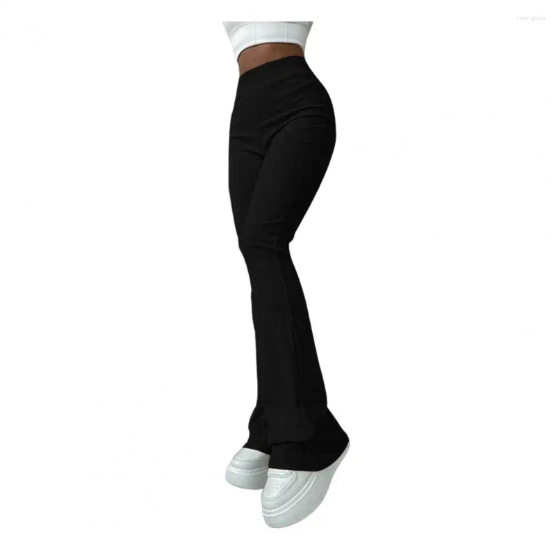 Women's Pants Women High Elastic Waist Stretchy Thread Slim Fit Flared Hem Soft Warm Yoga Sports Trousers Fall Winter Sweatpants