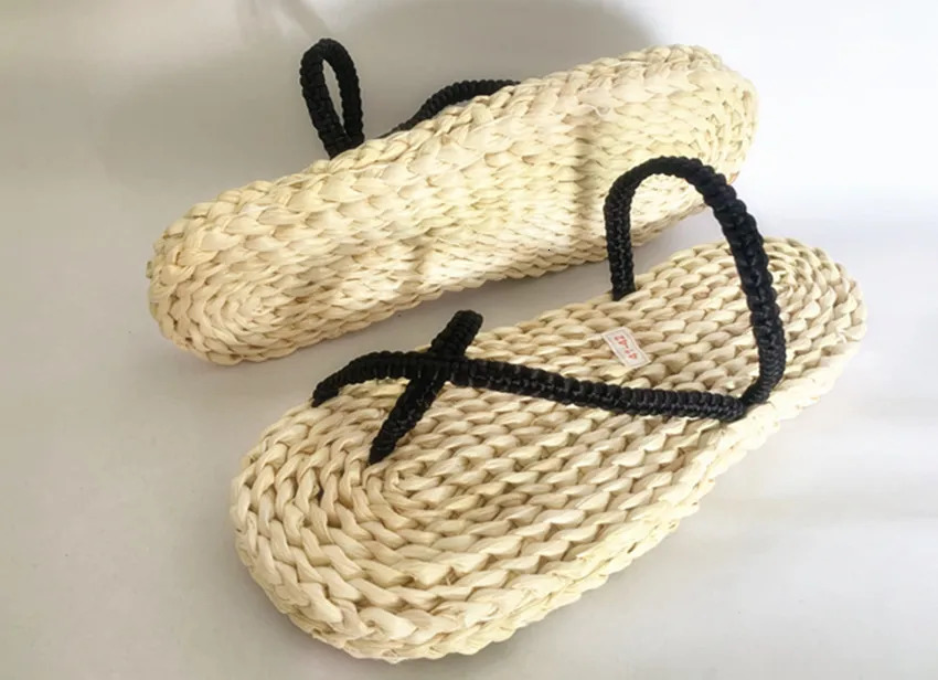 Shoes cos props flip slider Valentines corn leather woven striped sandals Casual shoes Mens sandals Summer 240615