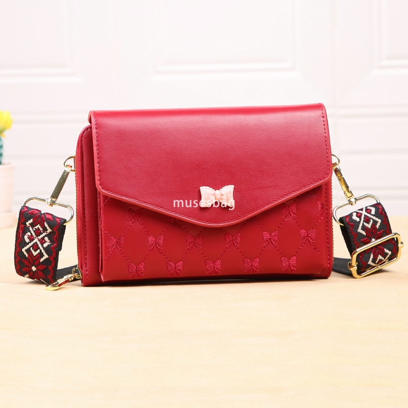Elegant Women's High end Bow Ribbon Mobile Phone Bag Trendy Korean Fashion Practical Multi functional Small Square Bag Versatile One Shoulder Cro
